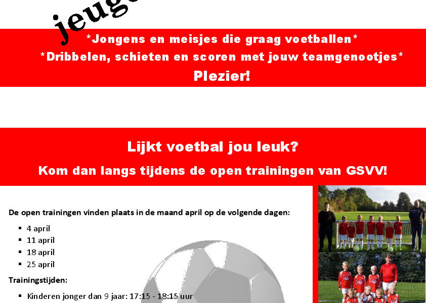 Open training voor de jeugd!