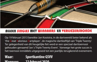 Darttoernooi 22 februari